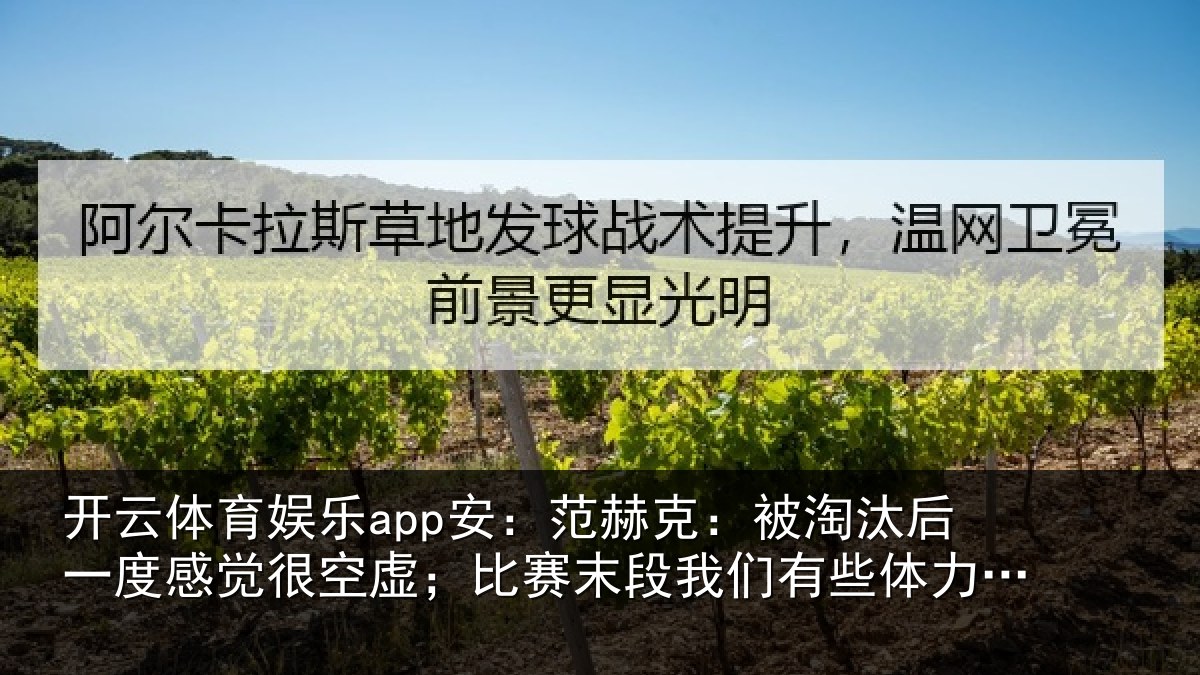 开云体育娱乐app安:范赫克:被淘汰后一度感觉很空虚;比赛末段我们有些体力不支